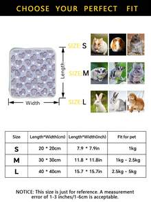 1pc Polyester Blue Hamster Accessory Small Blanket, Purple Heart Pattern, Thin Pet Blanket, Soft And Comfortable, Suitable For Hamsters All Seasons - Dusty Blue - View 4