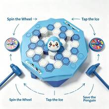 1 buah Permainan Papan Interaktif Pemecah Es Penguin - Papan Catur Pemecah Es Heksagonal - Tantangan Mengetuk Kubus Es Berbasis Giliran - Komponen Plastik yang Indah dengan Gameplay Sederhana dan Menyenangkan - Cocok untuk Pertempuran Pesta Santai - Menguji Strategi dan Kecepatan Tangan - Alat Peraga Permainan Meja Penghilang Stres Portabel dalam Kotak - MultiWarna - View 4