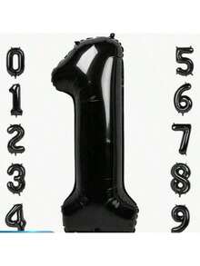 POKOJA LAND 1pc 40 Inch Jumbo Black Number Foil Balloon, Birthday Anniversary Party Decoration - multicolor - View 12