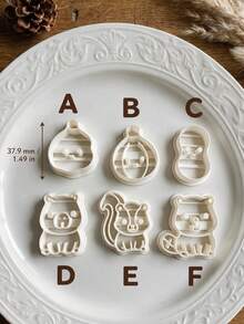 Polymer Clay Cutters, Forest Animal Squirrel Skunk Beaver Capybara Peanut Garlic Shaped Molds For DIY Handmade Earring Pendant Jewelry Craft Making - White - View 11