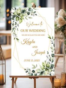 Biển chào đám cưới cổ điển tùy chỉnh, poster chào mừng cá nhân hóa phong cách tối giản, đồ trang trí đám cưới, biển chào đám cưới in theo yêu cầu cho tiệc đón khách sang trọng, Quiet Luxury - Nhiều màu 12 - Xem 6