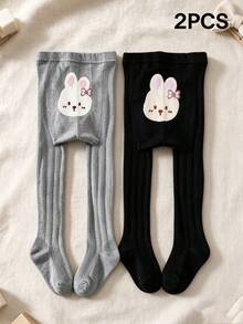 2 Pairs Kids Cartoon Colorful Cute Animal Pattern Baby Tights, Unisex Toddler Leggings For Outdoor Wear - Multicolor - View 5