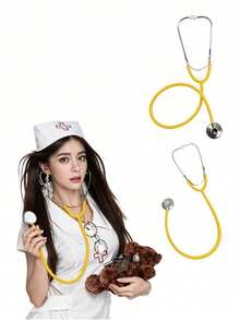 Single-Head Single-Sided Stethoscope, Available In Various Colors, Suitable For Doctor Role-Playing, Valentine's Day Props, Party Decorations And - Multicolor - View 4