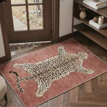 Velvet Leopard Print Non-Slip Rug, Suitable For Bathroom, Bedroom, Entryway Decoration, Suitable For Bedroom, Living Room, Entryway - Soft Washable Faux Cashmere Carpet With Duck And Bird Pattern, Machine Washable Bohemian Style Rug, Non-Slip Soft Round Carpet, Suitable For Bedroom, Living Room, Kitchen Home Decor - Multicolor - View 20