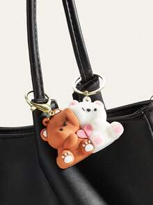 1PC/2PCS Cute Bear Keychain Keyring,Couple Keychain,Cute Pairing Keychain,Keyring,Best Friend Keychain,Trinkets,Bag Charms,Car Keychain,Birthday Gift - Multicolor - View 4