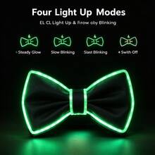 LED Light Up Bow Tie, 4 Modes Glow Neon Bowtie For Men Women, Rave Party Wedding Halloween Costume Accessory, 6 Colors - Multicolor - View 5