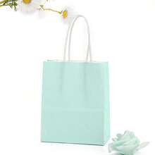 10pcs Macaron Color Kraft Paper Shopping & Merchandise Tote Bags, Large Capacity Square Takeout & Gift Bags, Suitable For Retail, Party, Birthday, Business & All Holiday Packaging - A - View 8