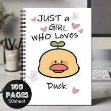 A Cute Little Yellow Duck Inspirational 2D Cover Spiral Notebook, Suitable For Work And Study Records, Daily Planning, Diary Writing, Etc. It Is Also A Thoughtful Gift Choice For Graduation, Birthdays, And Other Occasions - One Book (50 Pages, 100 Pages) - View 12