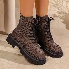Christmas, Autumn/Winter New Thick Sole Boots Women British Style Ankle Boots Fashion Ins Cool - Brown - View 4