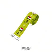The Grinch شريط ساتان عيد الميلاد 2.5 سم، شريط مطبوع برسومات وحش أخضر كرتوني للعطلات، شريط حرفي DIY لتغليف الهدايا، ديكور الشجرة، صنع الأقواس، لوازم حفلة عيد الميلاد - متعدد الألوان - مشاهدة 11