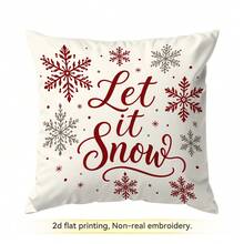 4件/1件裝聖誕雪花圖案枕套（不含枕芯），單面印花，適用客廳、臥室居家裝飾，四季通用枕套 - 多色03 - 查看 17