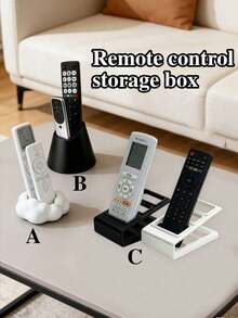 Multi-Slot Remote Control Holder - Desktop Storage Box, Wall-Mounted Plastic Storage Box, Drawer Storage Box, Office Supplies, Makeup Organizer, Suitable For TV, Air Conditioner, Lighting Remote Controls And Office Supplies - Can Hold 2 Remote Controls, No Power Required, Remote Control Storage Rack - Multiple Styles - View 2