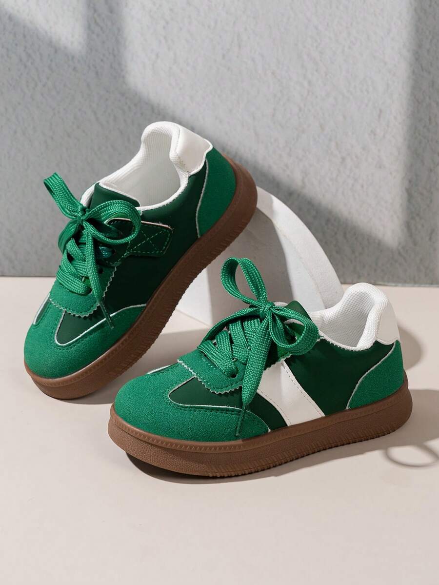 Spring/Autumn New Children's Hook-And-Loop Sneakers, Versatile Casual Shoes, Soft Sole Sports Shoes For Boys And Girls - Green - View 1