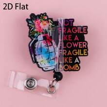 Retractable D-Card Holder Reel, Cute Cartoon Design, Nurse Hospital ID Badge Lanyard, Office Lanyard, 1pc - X967 - View 3
