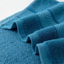100% Pure Cotton 3-Piece Towel Set, Bath Towel & Hand Towel, Thick Absorbent Super Soft, Teal, Suitable For Bathroom Hotel Spa Beach Pool Travel, Unisex, All Season - Teal Blue - View 6