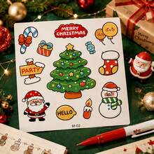 Christmas Stickers For Kids, DIY Planner Stickers, Cute Snowman, Christmas Tree, Christmas Stocking Stickers For Books And Cups Decoration - Multicolor - View 7