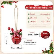 1pc Personalized Bell Keyhole, Extra Large Christmas Tree Ornament, Extra Large Bell, Customized 2026 Bell Ornament, Christmas Tree Decoration, Customized Bell Pendant, Christmas Decoration, Christmas Gift, - Multicolor - View 13