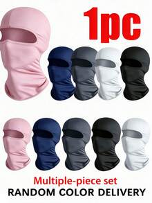 1pc Multi-Color Elastic Full Face Neck Gaiter Ski Mask, Unisex For Outdoor Activities - Multicolor - View 1