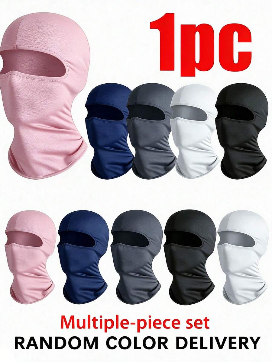 1pc Multi-Color Elastic Full Face Neck Gaiter Ski Mask, Unisex For Outdoor Activities - Multicolor - View 1