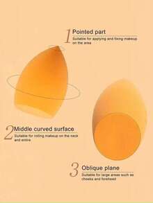 1/2/4/5/6/8/10pcs Miracle Complexion Sponge (Set Of 4),Makeup Sponges For Liquid & Cream Makeup, Makeup Blender Sponge For Buildable Coverage, Foundation Sponge For Natural, Dewy Base, Latex-Free Foam - Multicolor - View 3