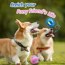 1pc Tennis Pet Toy, Elastic Rubber Ball With Food Dispensing Design, Dog Chew & Teething Toy, Interactive Fun Toy, Dog Training Toy, Interactive Pet Toy, Suitable For All Dog Breeds, Pet Toy, Pet Supplies - Multicolor - View 8