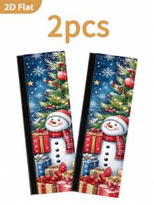 1/2Pcs Christmas Refrigerator Handle Covers, Christmas Tree, Snowman, Gift Box Patterns, With Hook-And-Loop, Suitable For Refrigerator, Oven, Microwave, Dishwasher, Christmas Holiday Kitchen Decoration - View 10