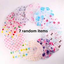 10pcs/Pack Reusable High Quality Shower Caps With Elastic Lace Headband, Suitable For Daily Use And Salon, Beauty Parlor[Random Color] - Multicolor - View 11