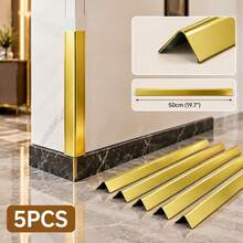 5pcs Self-Adhesive Corner Guard Strips, 2cm X 50cm Peel And Stick Wall Corner Protection Strips, Home Interior Decorative Corner Trim - A - View 10