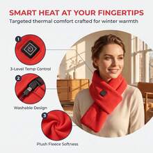 Manta calefactora para cuello, pañuelo calefactor para aliviar el dolor de cuello, calefactor eléctrico con USB para cuello, 3 niveles de calentamiento - E - Ver 6