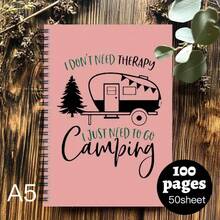 1pc A Stylish Camping Spiral Notebook Designed For Travel Journaling, An Ideal Present For Colleagues Or Friends, 100 Pages, Suitable For Camping Notes, And Perfect As Holiday Gifts Or Planners - One Book (50 Pages, 100 Pages) - View 1