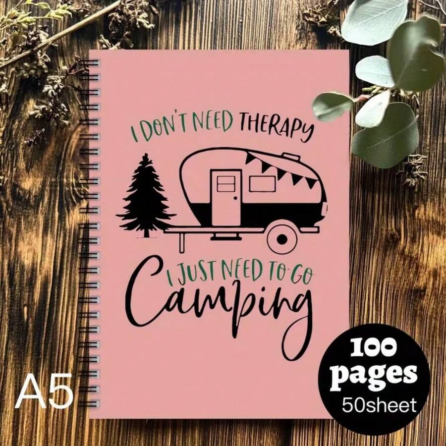 1pc A Stylish Camping Spiral Notebook Designed For Travel Journaling, An Ideal Present For Colleagues Or Friends, 100 Pages, Suitable For Camping Notes, And Perfect As Holiday Gifts Or Planners - One Book (50 Pages, 100 Pages) - View 1