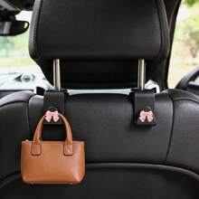 2pcs Fashion Creative Matte Bow Car Seat Hooks Hidden Car Hooks Fresh Sweet Multi-Functional Decorative Car Hooks Storage Hooks - A - View 2
