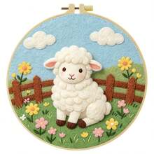 20x20cm/7.9x7.9 Inch DIY Needle Felting Starter Kit,Wool Felt,Cute Small Animals Includes Instruction Manual,Embroidery Frame,Stamping Needle,Foam Padding,Wool And Felt,Handicraft Embroidery For Home Decoration,Suitable Gift For Special Occasions - Cute Animals - View 14