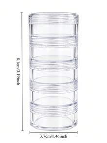 Multi-Layer Stackable Transparent Jewelry Storage Box, Rotating Clear Plastic Jewelry Organizer Can, Suitable For Earrings, Rings, Brooches And Small Accessories - Multicolor - View 9