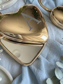 Personalized Engraved Heart-Shaped Portable Makeup Mirror, Customized Name Pocket Mirror, Bag Charm, Bridesmaid Gift, Gift For Her - Multi-color - Hanging Mirror - View 2
