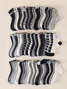 10/20/30 Pairs Random Style Women's Mid-Calf Socks, Mixed Ruffle Lace Casual Socks, Striped All-Match Versatile Korean Style Soft Comfortable Daily Women's Socks - Multicolor - View 2