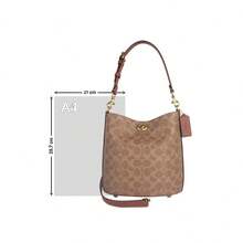 Túi đeo vai đeo chéo nữ Coach Willow CW602B4XHG - Màu nâu tan kết hợp với màu caramel CW602B4XHG - Xem 7