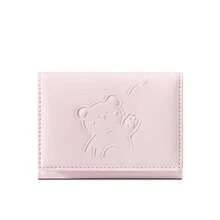 Cute Embossed Bear Trifold PU Women's Wallet, Compact Card Holder With ID Photo Window, Multiple Card Slots And Cash Pocket Portable Wallet - Multicolor - View 6