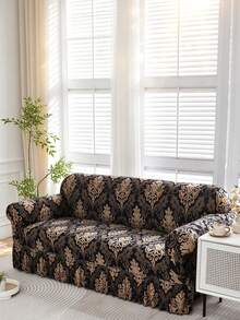 1pc Elastic Skirt Sofa Cover, Full Stretch Sofa Slipcover For 1-2-3-4 Seater Sofa, Soft Fabric, Suitable For Straight Sofa In Living Room, Bedroom, Study, Home Decor - Mandu-skirt - View 3