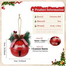 1pc Personalized Bell Keyhole, Extra Large Christmas Tree Ornament, Extra Large Bell, Customized 2026 Bell Ornament, Christmas Tree Decoration, Customized Bell Pendant, Christmas Decoration, Christmas Gift, - Multicolor - View 12