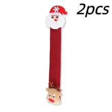 6pcs Red Christmas Refrigerator Handle Covers, Designed With Santa Claus, Reindeer And Snowflake Patterns. Made Of Soft Elastic Material, Detachable Design, Stain-Resistant And Scratch-Resistant, Suitable For Refrigerator, Dishwasher, Microwave, Oven And Other Appliances, Also An Excellent Choice For Christmas Kitchen Decoration. - Christmas Style - View 14