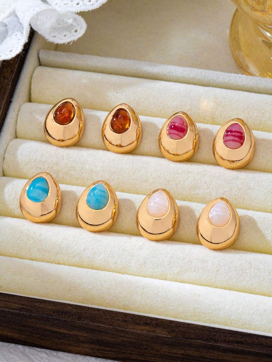 1 Pair Fashionable Personalized Minimalist Women's Water Drop Stud Earrings - Water Drop Earrings - View 1