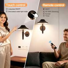 LED Wall Light With Touch And Remote Control, Wireless Charging, Timer And 3 Color Modes, 3600mAh Battery Powered, Adjustable Color Temperature, Brightness And Lamp Head Direction, Suitable For Bedroom/Living Room/Room/Hallway - Multicolor - View 5
