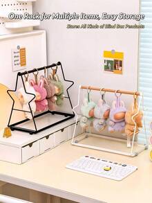 1Pc Hair Accessory Organizer Stand, Black/White, For Hair Clips, Claw Clips, Necklaces & Doll Display, For Vanity, Bedroom, Dorm Use, Desktop Large Capacity Jewelry Hanging Rack. - Multicolor - View 3