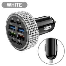 1pc Shiny Handmade Rhinestone Car Charger, Fast Charging USB Type-C Car Phone Charger, Diamond Adapter, Compatible With Phones, Dash Cams, GPS And Other Devices, Perfect Holiday/Birthday Gift For Men And Women - Multicolor - View 92