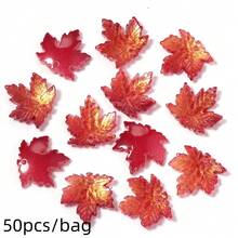 50pcs/Pack Gradient Maple Leaf Shaped Glass Pendant Ancient Style Hair Stick Hair Accessory Clothing Accessory DIY Bracelet Necklace Keychain Phone Chain Jewelry Making Beads - Maple Leaf Beads - View 13