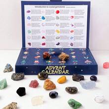 24 Days Christmas Countdown Advent Calendar, Includes 24 Natural Mineral Crystal Gemstones, Rock Mineral Specimen Set, DIY Collection Education Science - Christmas Countdown Box - View 12