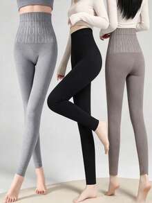 1 Pair Women's High Waist Tummy Control Slimming Leggings, Autumn/Winter Tights, Suitable For Daily Wear. - Multicolor - View 7