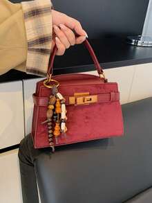 Fashion Commuter Bag Luxury Women's Bag Exquisite Crossbody Handbag Versatile Office Use - Burgundy - View 7