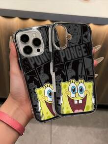 SpongeBob SquarePants 1 قطعة بطانية هاتف مضاد للسقوط بنمط إسفنجة سعيدة وألوان متباينة 2 في 1، مادة TPU، مناسب كهدية للعطلات، متوافق مع أجهزة Apple XS/XS Max/XR/11/12/13/14/15/16 Pro/Pro Max/14/15/16 Plus/17/18 Pro/18 Pro Max، للجنسين - متعدد الألوان - مشاهدة 2